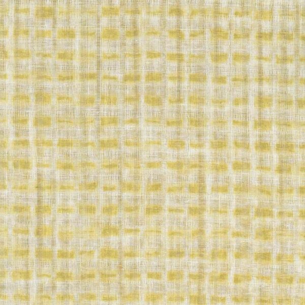 Hakami Fabrc - Lemon by yellow geometric voile-sheer fabric from Osborne & Little