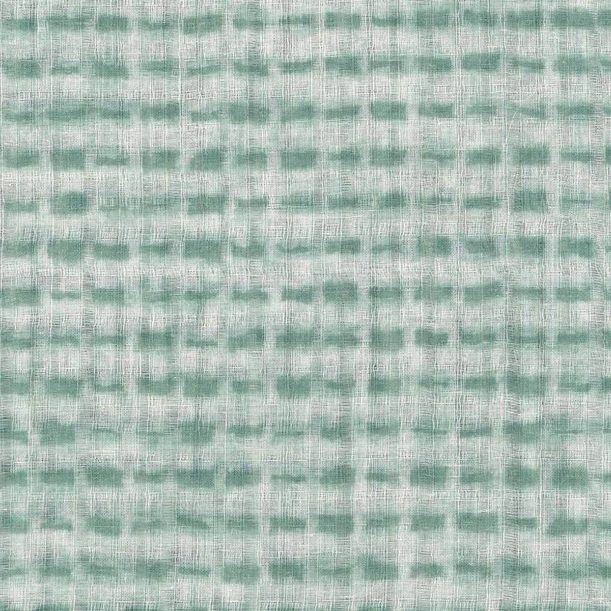 green geometric voile-sheer fabric from Osborne & Little