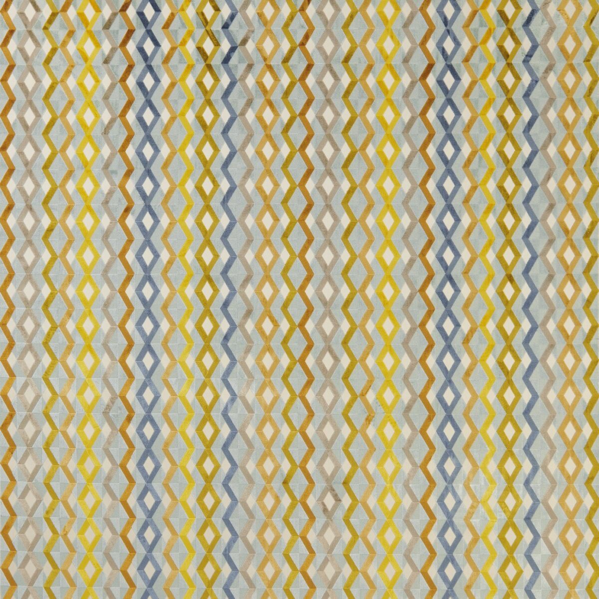 Bossa Nova Fabric - Gold by yellow geometric velvet-chenille fabric from Osborne & Little