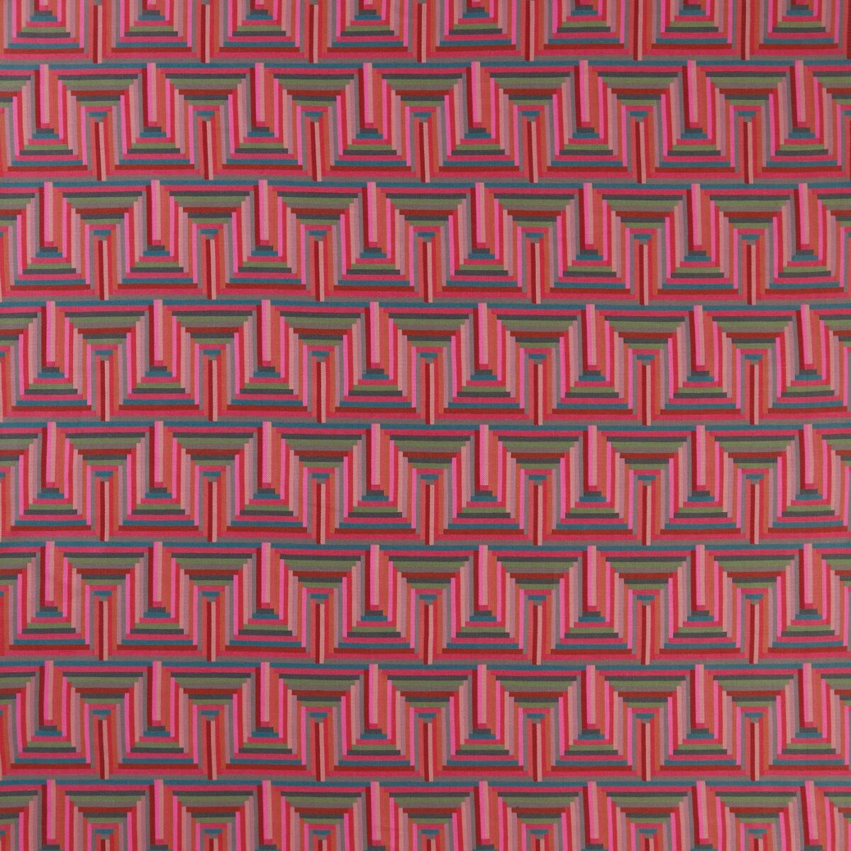 Mambo Fabric - Fuchsia by pink geometric jacquard fabric from Osborne & Little