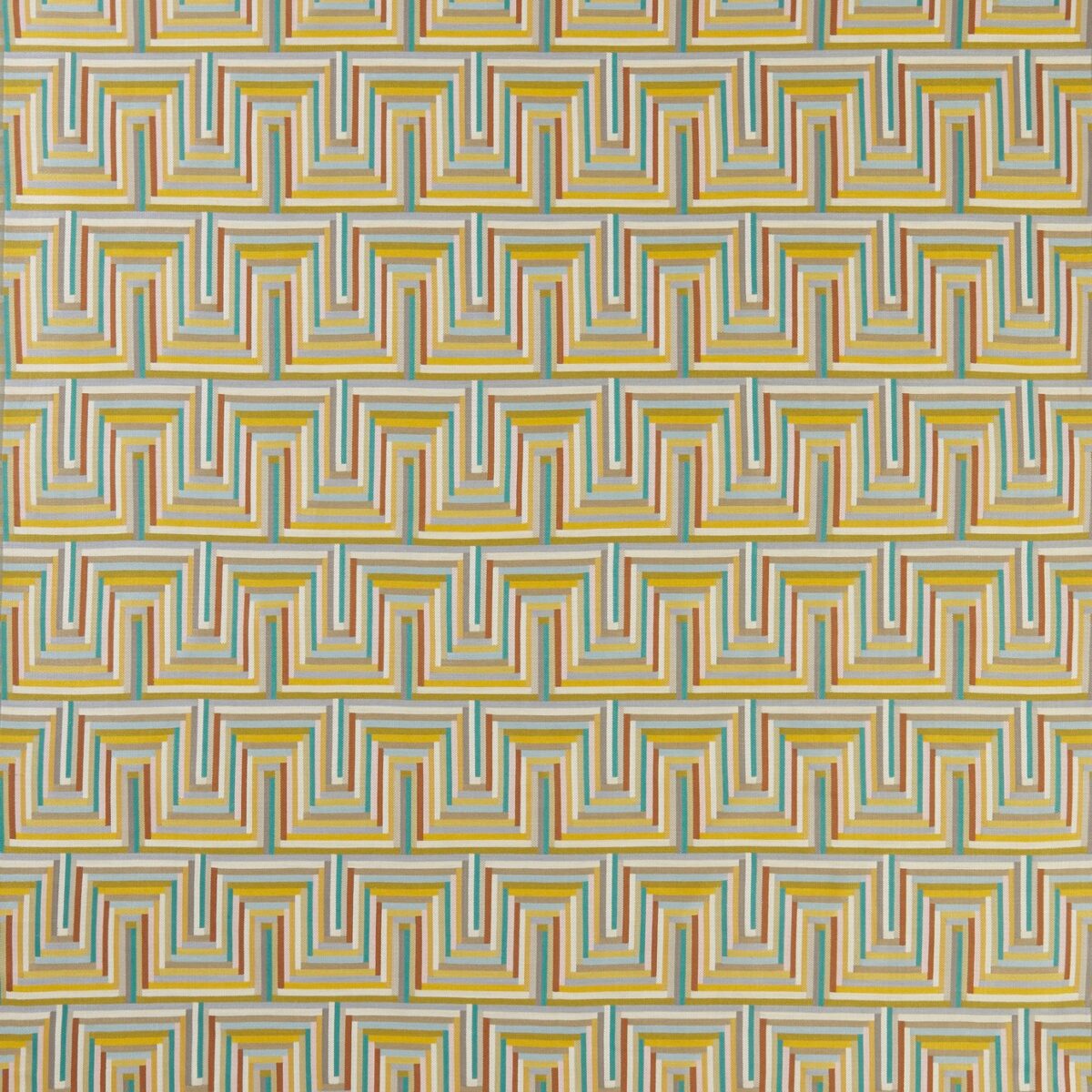 Mambo Fabric - Gold by yellow geometric jacquard fabric from Osborne & Little