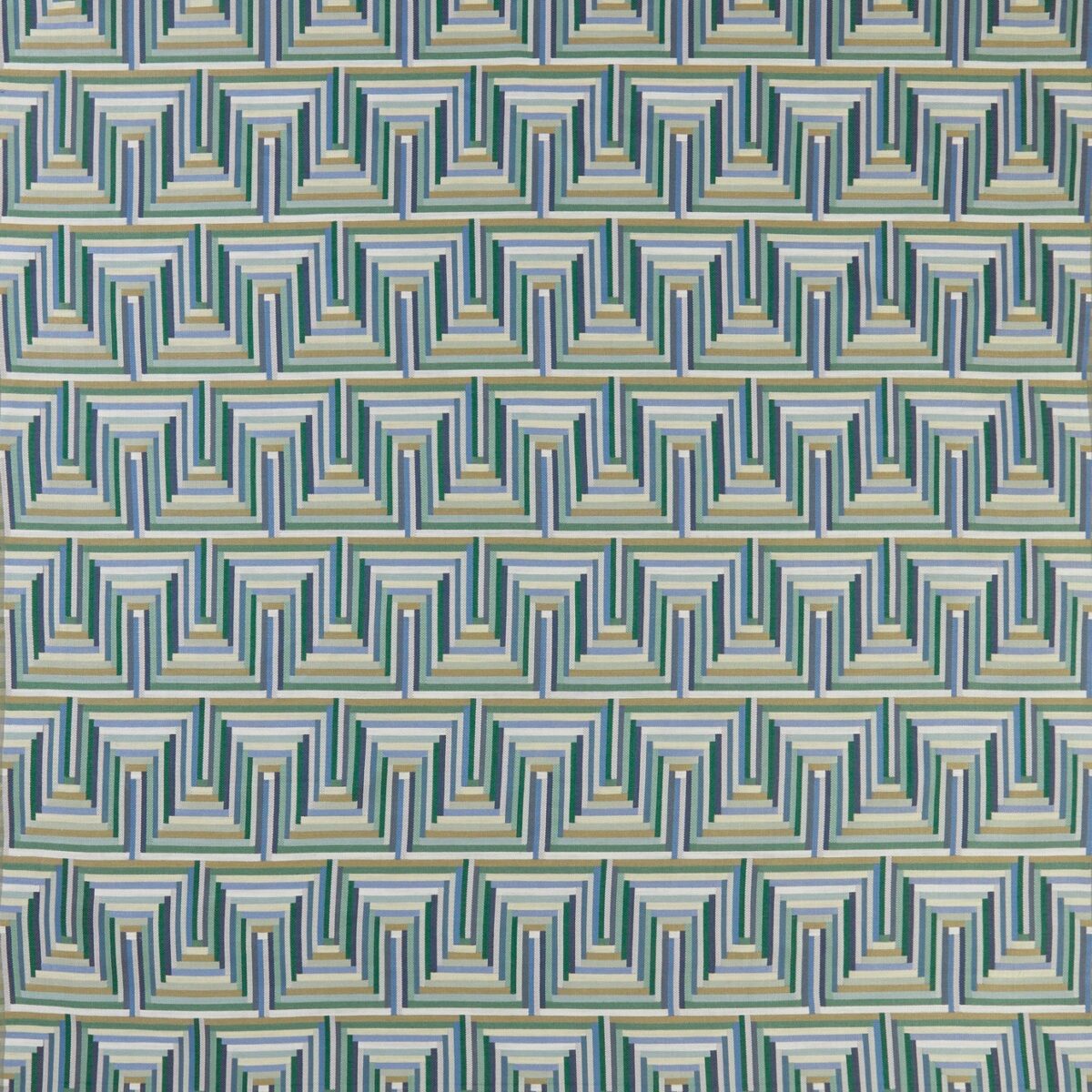 blue geometric jacquard fabric from Osborne & Little