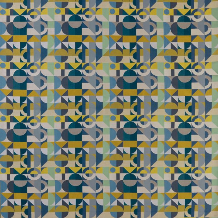 Motown Fabric - Navy / Jade swatch