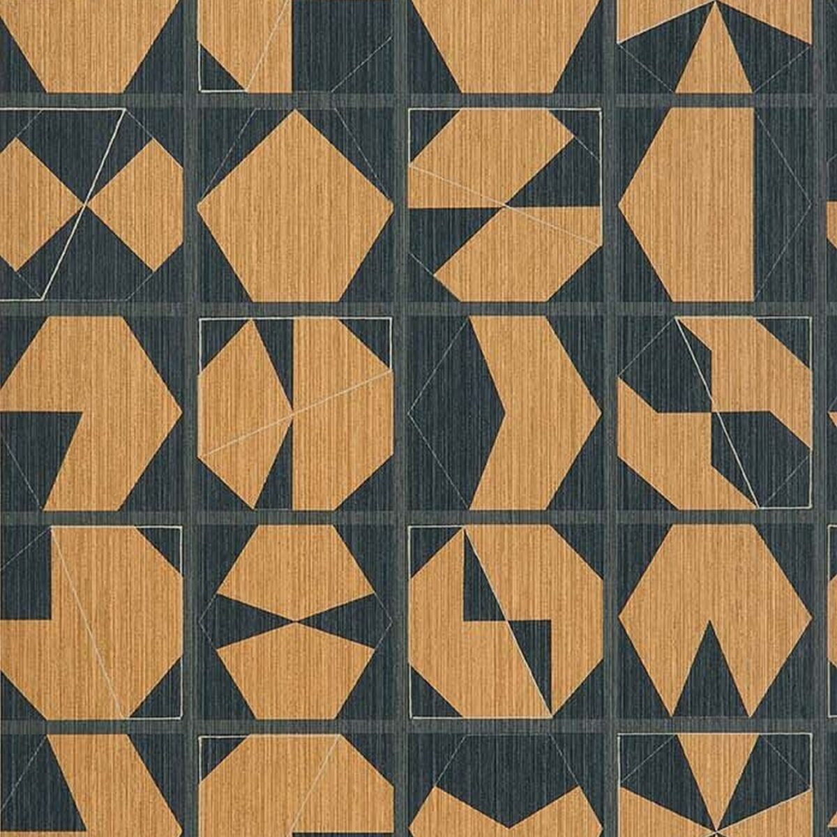 orange geometric wallpaper from osborne & little