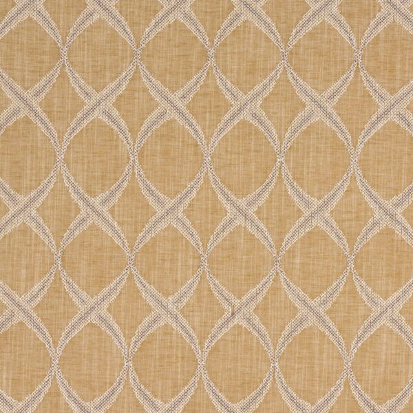Charterhouse Fabric - Ochre by yellow geometric jacquard fabric from Porter & Stone