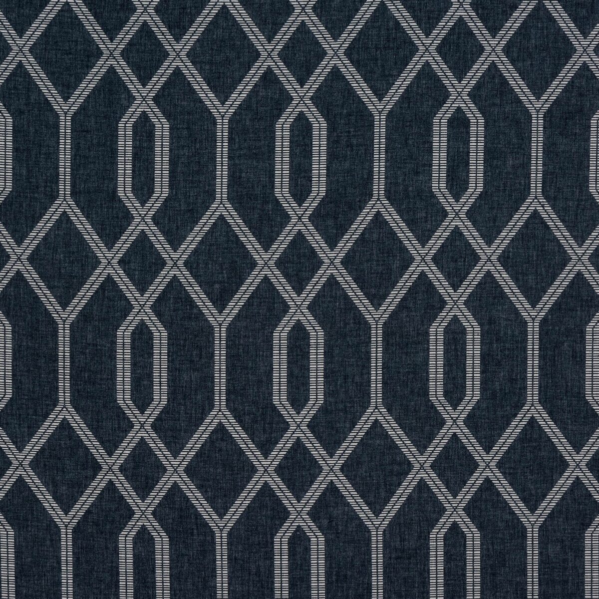 Highgrove Fabric - Blue by blue geometric jacquard fabric from Porter & Stone