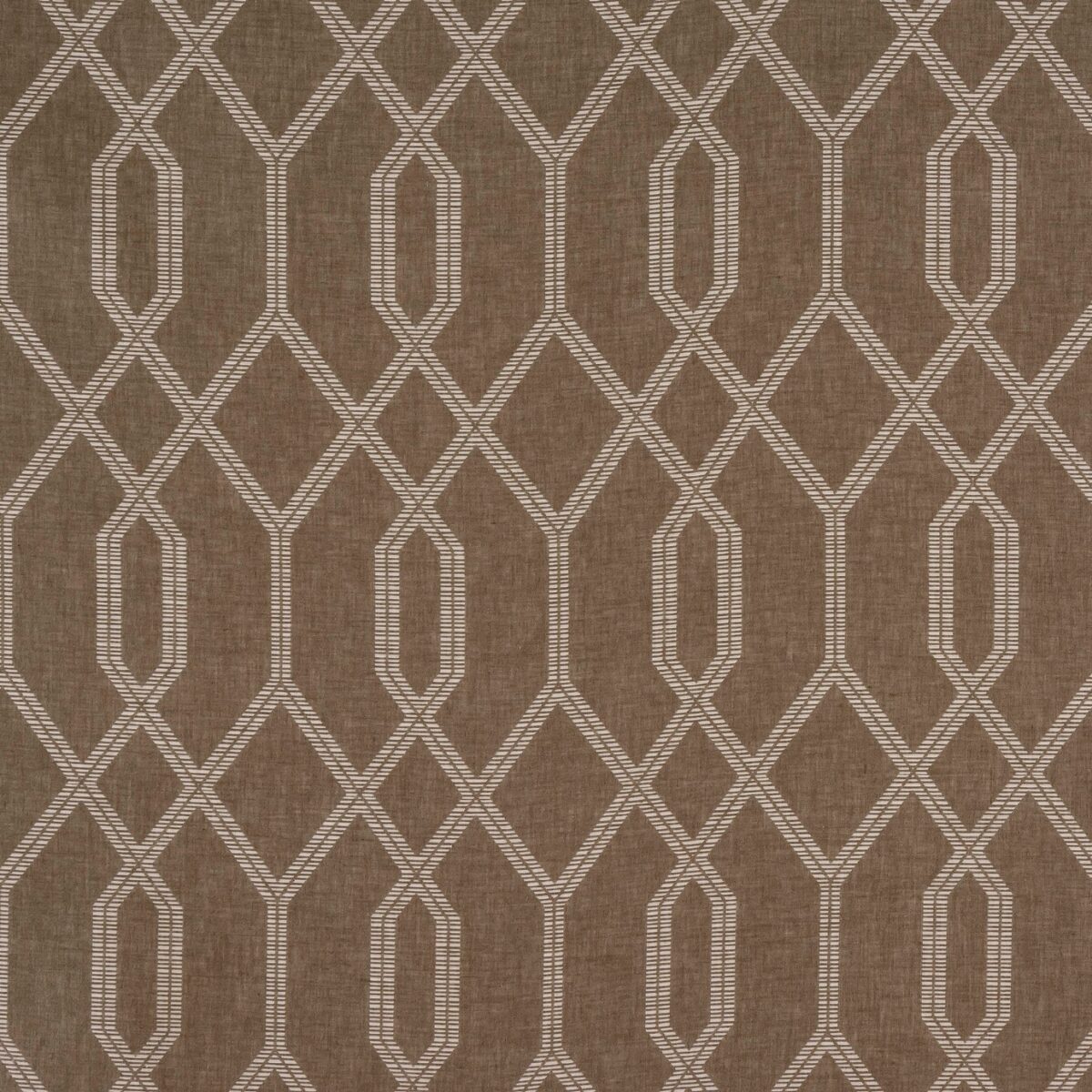 Highgrove Fabric - Natural by white geometric jacquard fabric from Porter & Stone