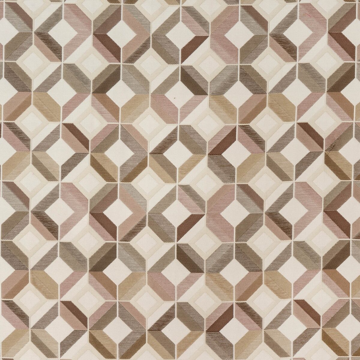 Otto Fabric - Natural by white geometric jacquard fabric from Porter & Stone