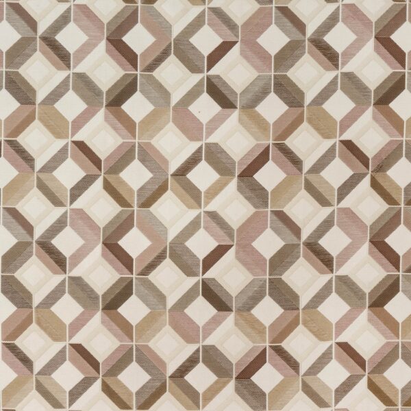 Otto Fabric - Natural by white geometric jacquard fabric from Porter & Stone