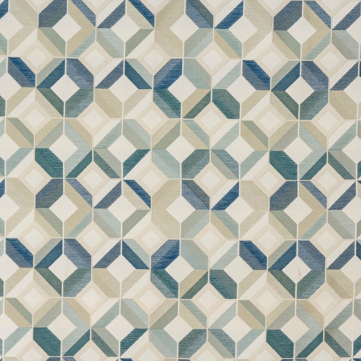 Otto Fabric - Seafoam by green geometric jacquard fabric from Porter & Stone