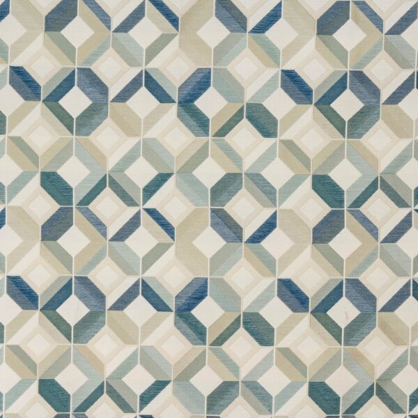 Otto Fabric - Seafoam by green geometric jacquard fabric from Porter & Stone