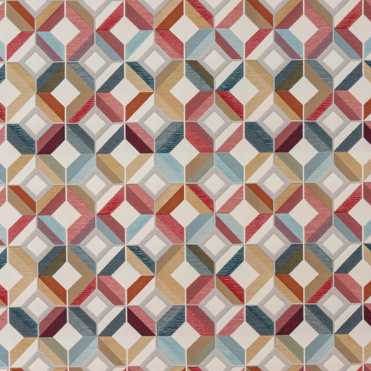 Otto Fabric - Tutti Frutti by multicolour geometric jacquard fabric from Porter & Stone