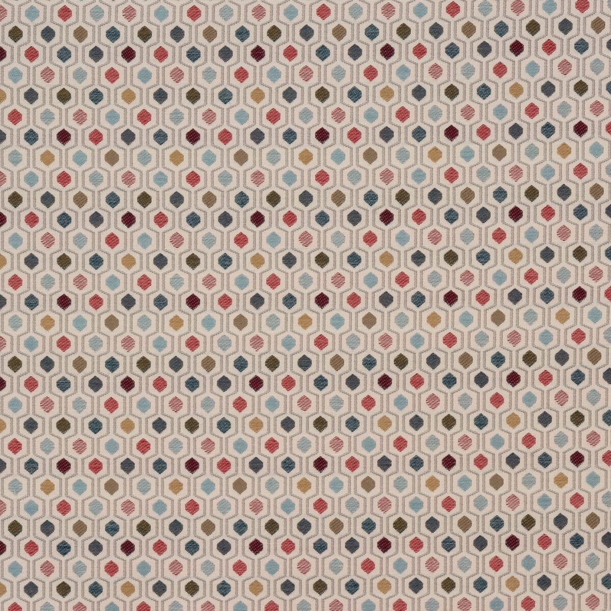 Oscar Fabric - Tutti Frutti by multicolour spotted jacquard fabric from Porter & Stone