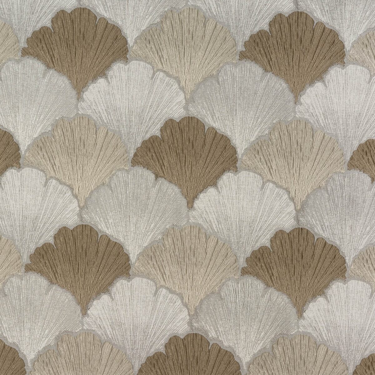 Pamplona Fabric - Natural by black-grey botanical jacquard fabric from Porter & Stone
