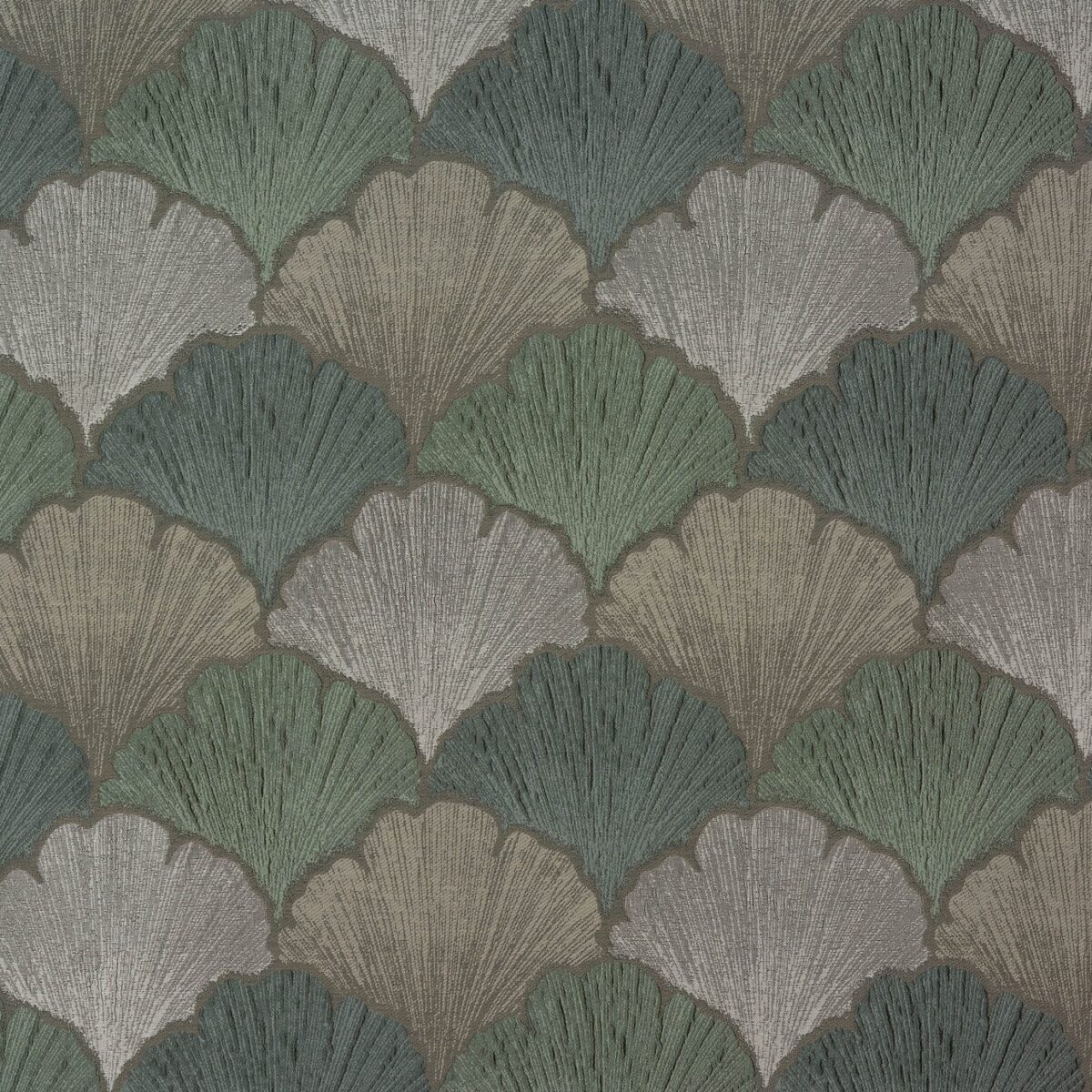 Pamplona Fabric - Seafoam by green botanical jacquard fabric from Porter & Stone