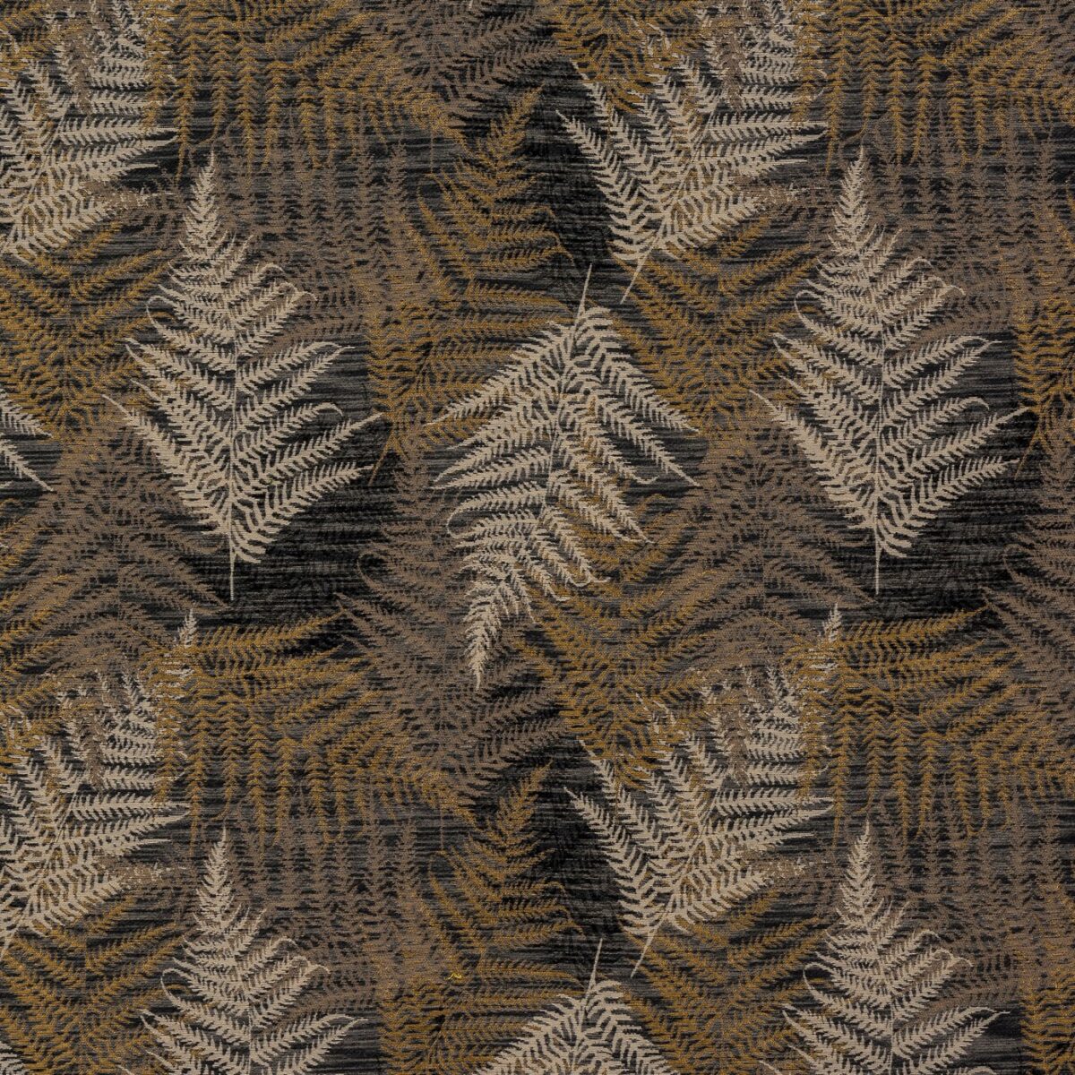 black-grey botanical jacquard fabric from Porter & Stone