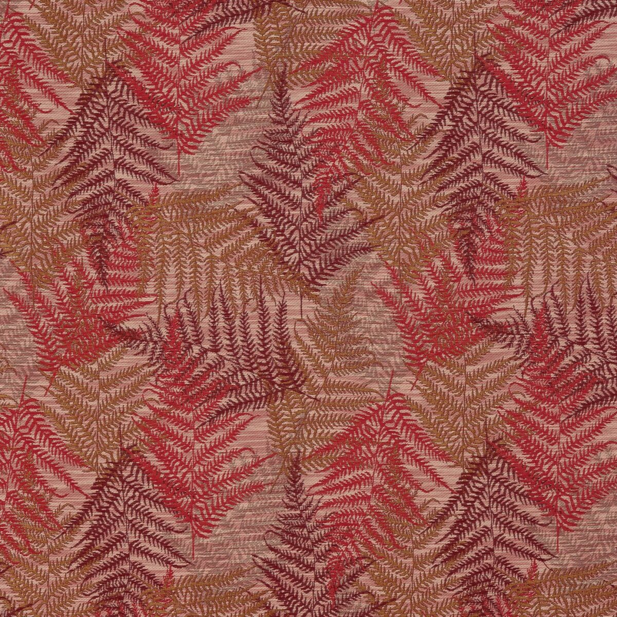 Andalusia Fabric - Rosso by red botanical jacquard fabric from Porter & Stone