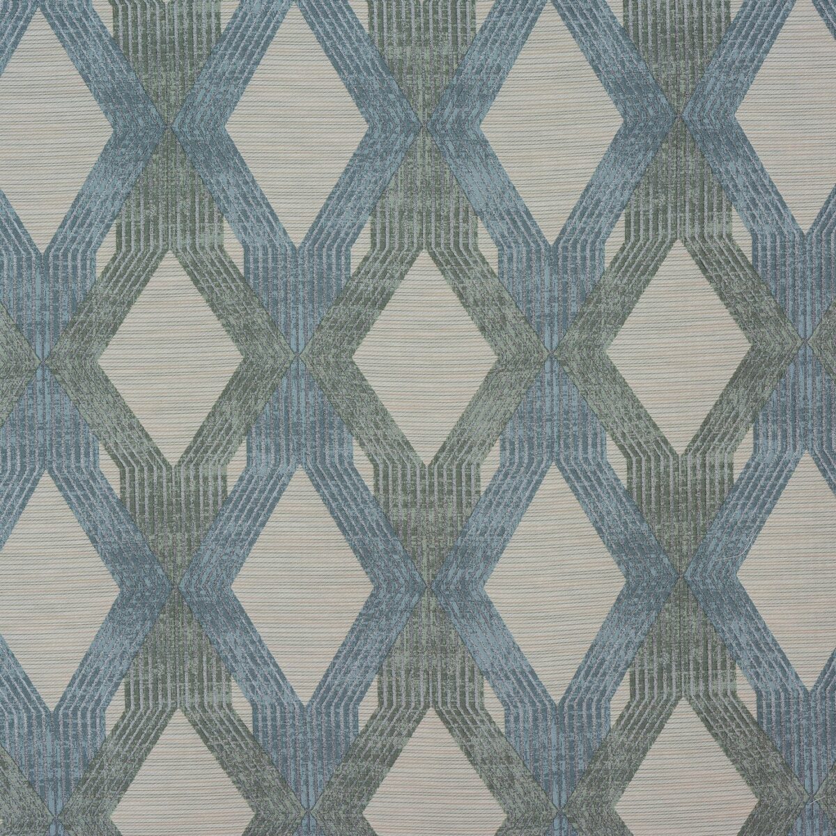 Magdalena Fabric - Seafoam by green geometric jacquard fabric from Porter & Stone