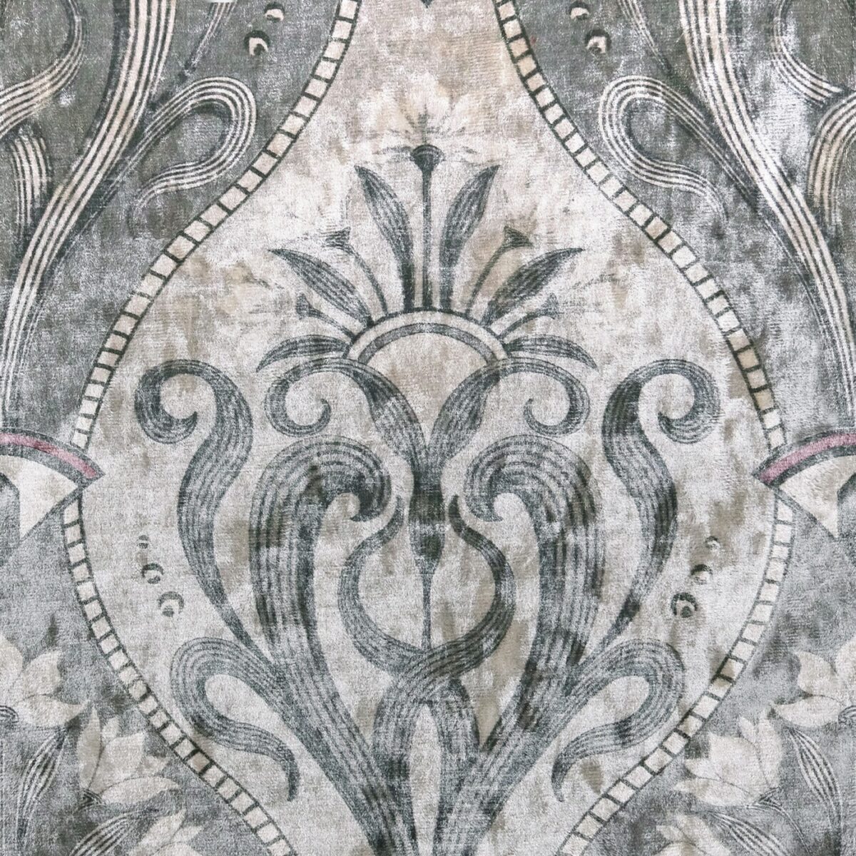 Lozenge Fabric - 5 by black-grey botanical printed fabric from Utopia