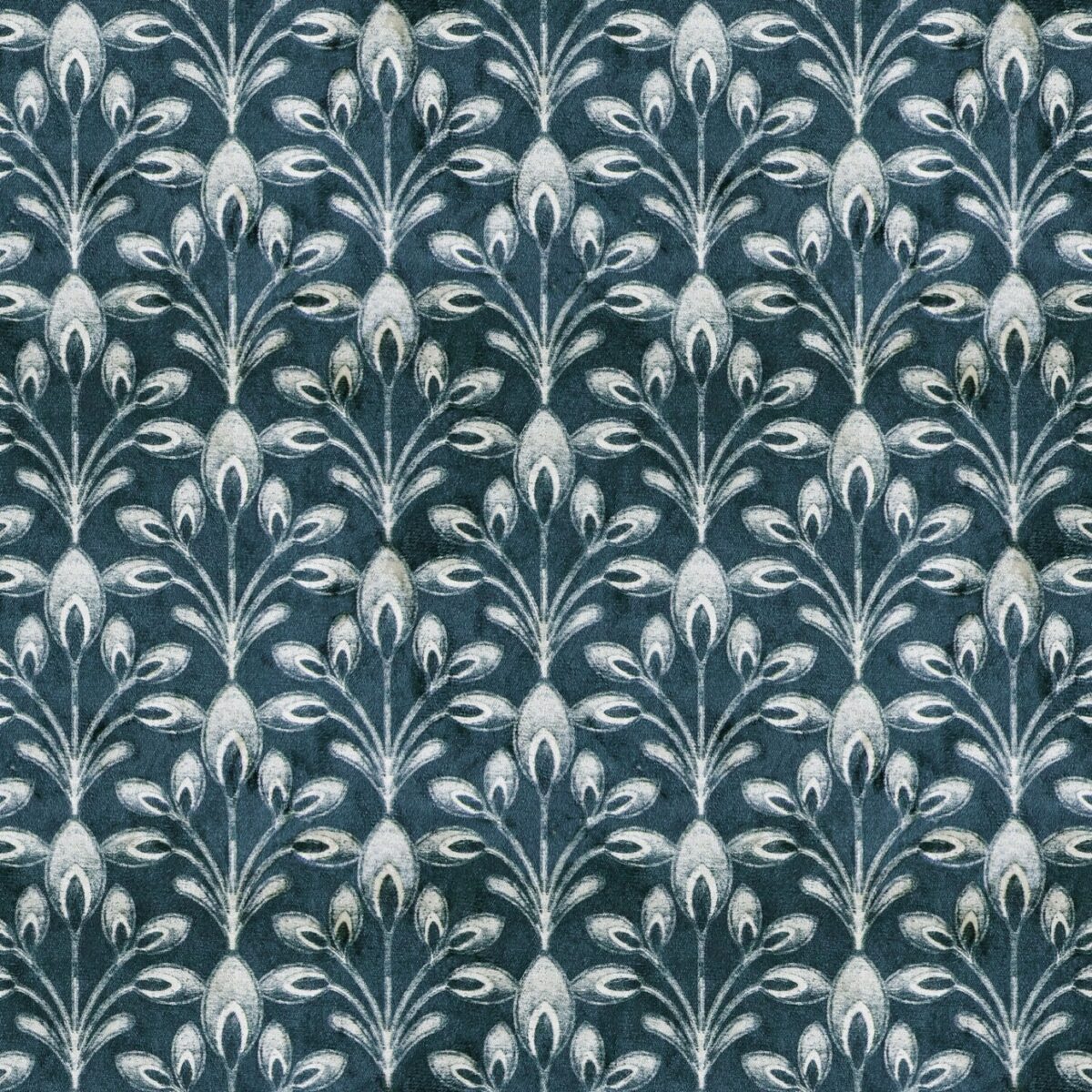black-grey botanical printed fabric from Utopia
