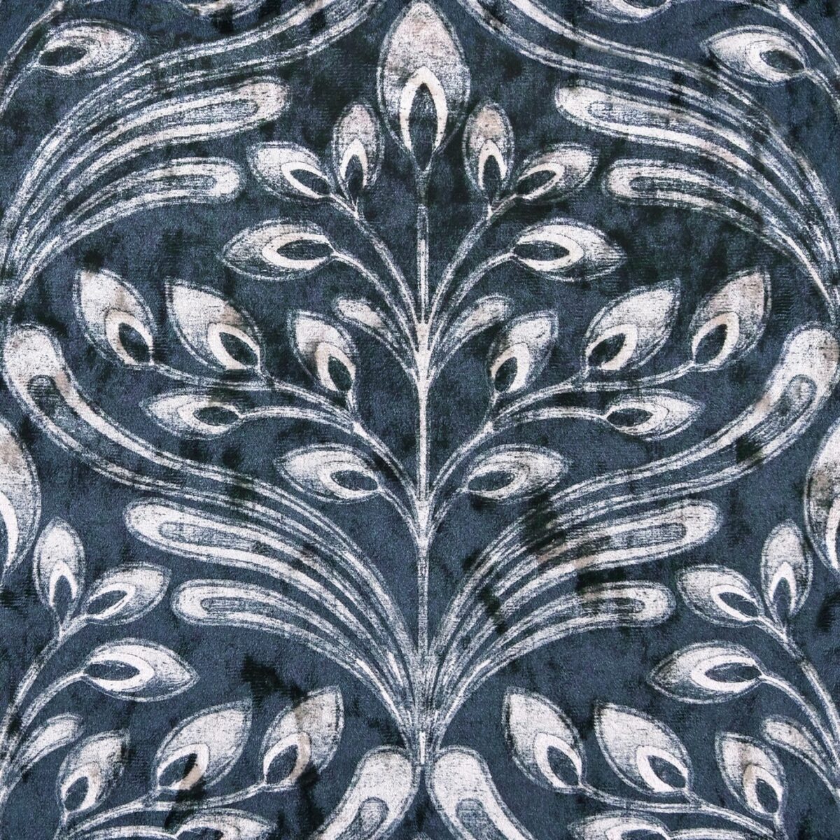 black-grey botanical printed fabric from Utopia
