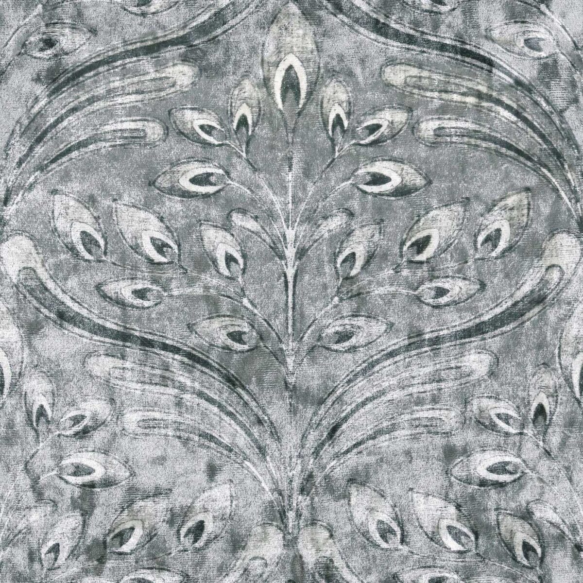 black-grey botanical printed fabric from Utopia