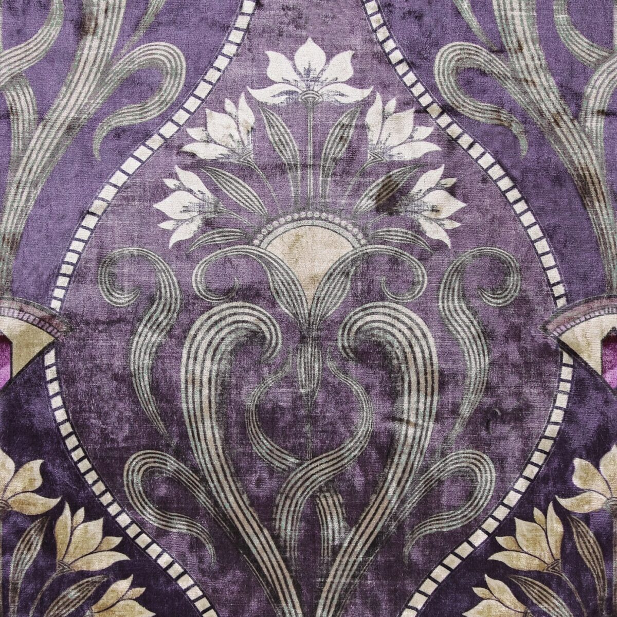 Lozenge Fabric - 4 by purple botanical printed fabric from Utopia