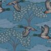 blue animal woven fabric from Utopia
