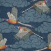 blue animal woven fabric from Utopia