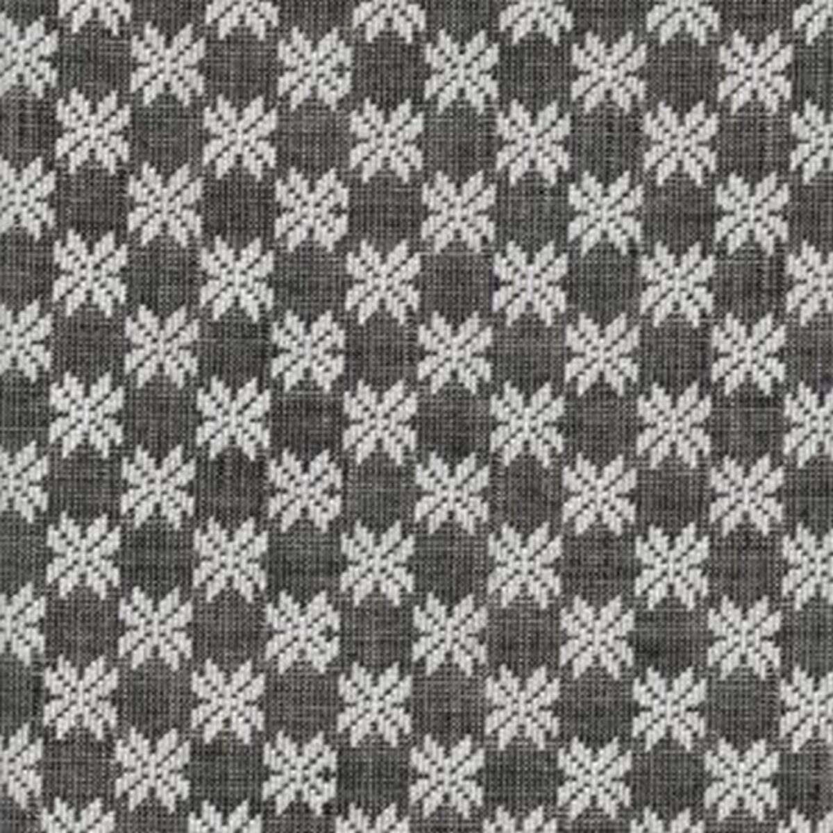 Ulla Fabric - Star by black-grey geometric embroideried fabric from Wemyss