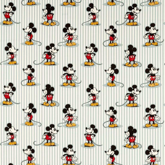 Mickey Stripe Fabric - Sea Salt swatch