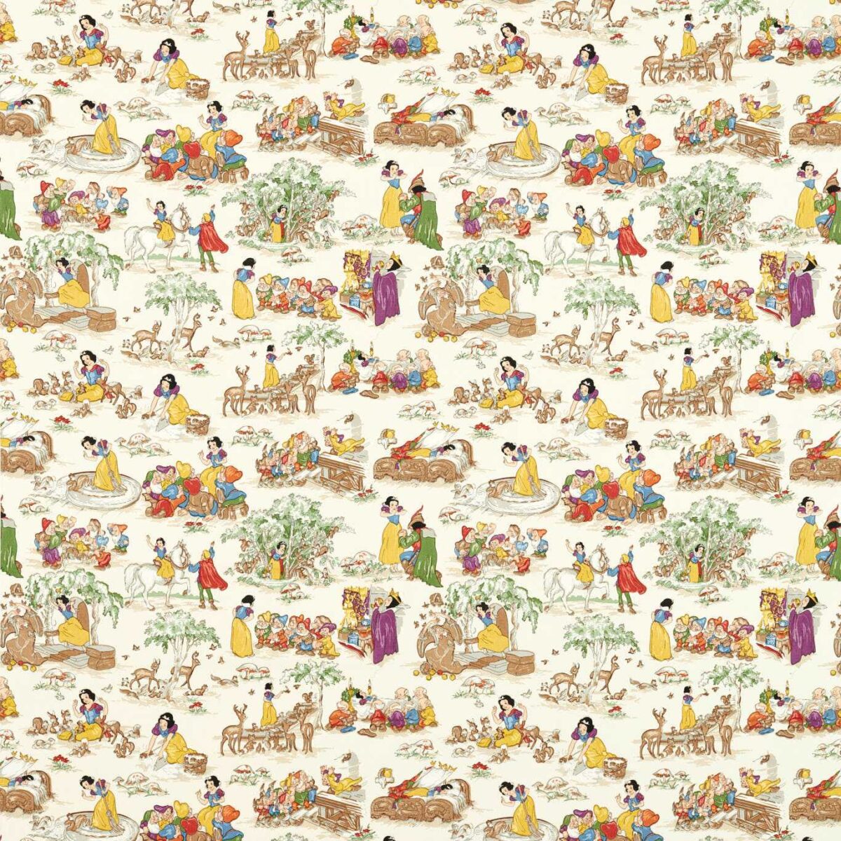 Snow White Fabric - Whipped Cream by neutral children's cotton fabric from Disney Home X Sanderson
