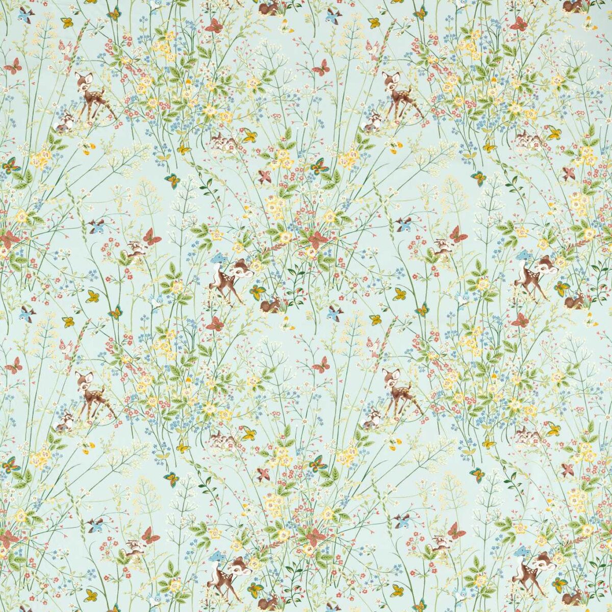 Bambi Fabric - Sea Salt by blue children's cotton fabric from Disney Home X Sanderson