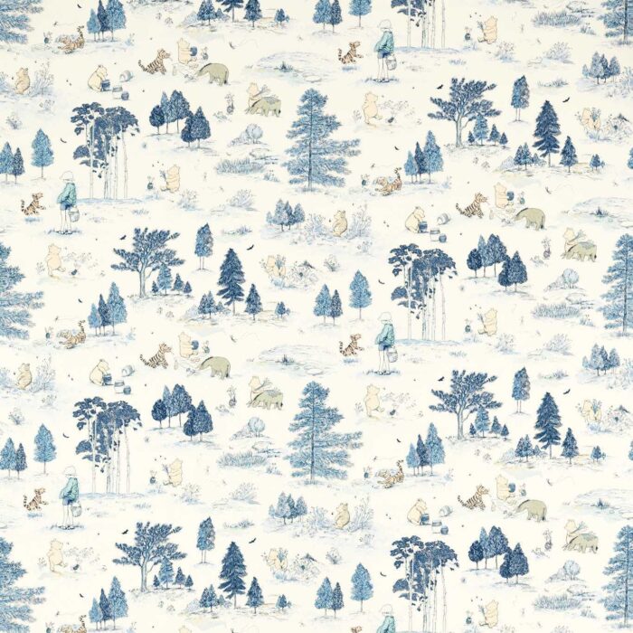Winnie The Pooh Fabric - Bonbon Blue swatch
