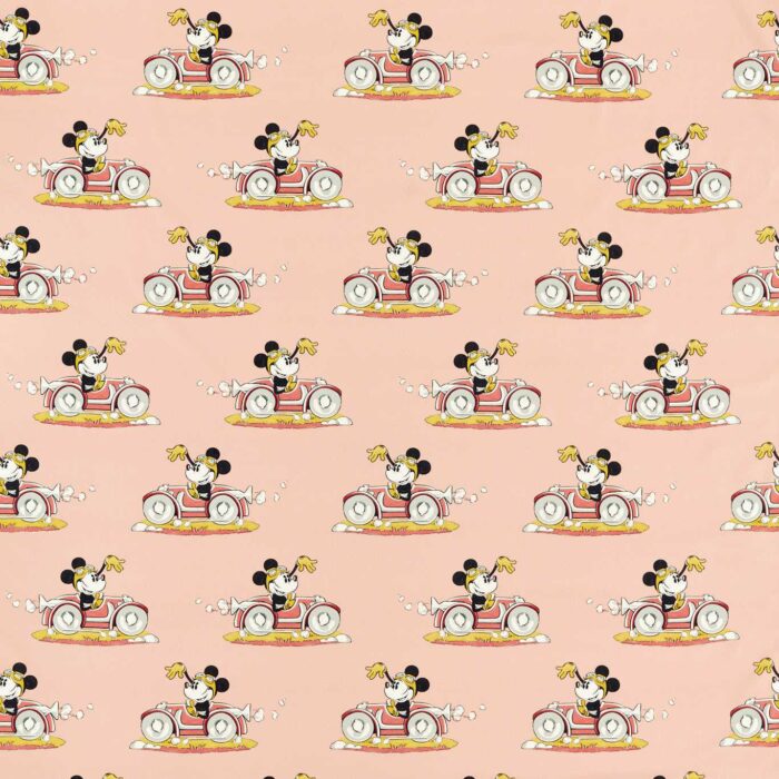 Minnie On The Move Fabric - Candy Floss swatch