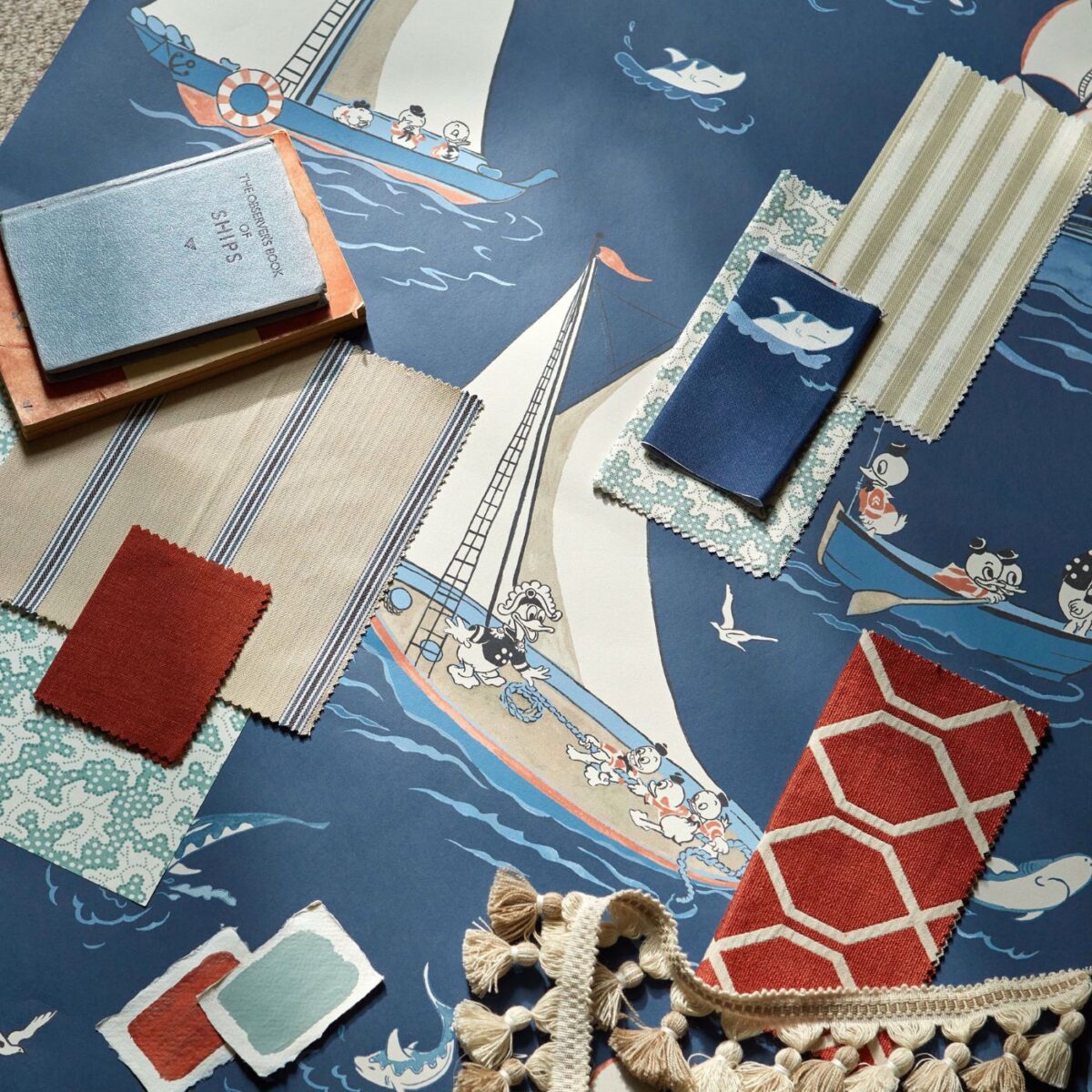 Donald Nautical Fabric - Night Fishing by Donald Nautical Fabric - Night Fishing from
