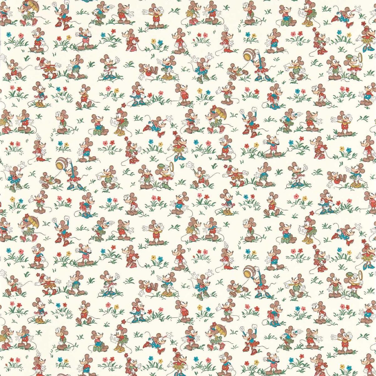 Mickey & Minnie Wallpaper - Allsorts by multicolour children's wallpaper from disney home x sanderson