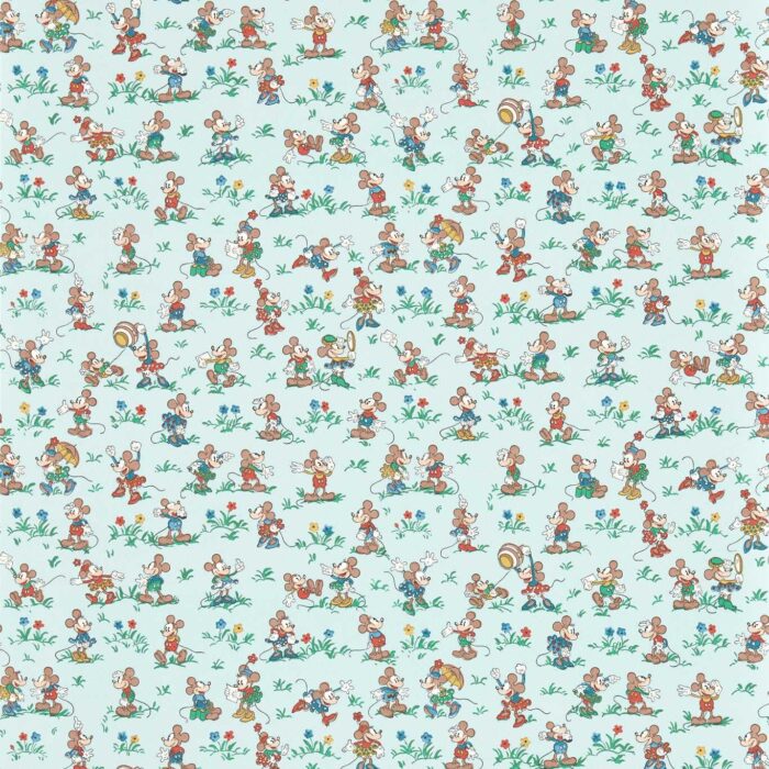Mickey & Minnie Wallpaper - Bonbon Blue swatch