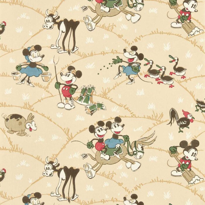 Mickey At The Farm Wallpaper - Butterscotch swatch