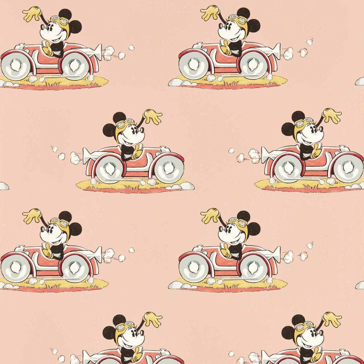 Minnie On The Move Wallpaper - Candy Floss by pink children's wallpaper from disney home x sanderson