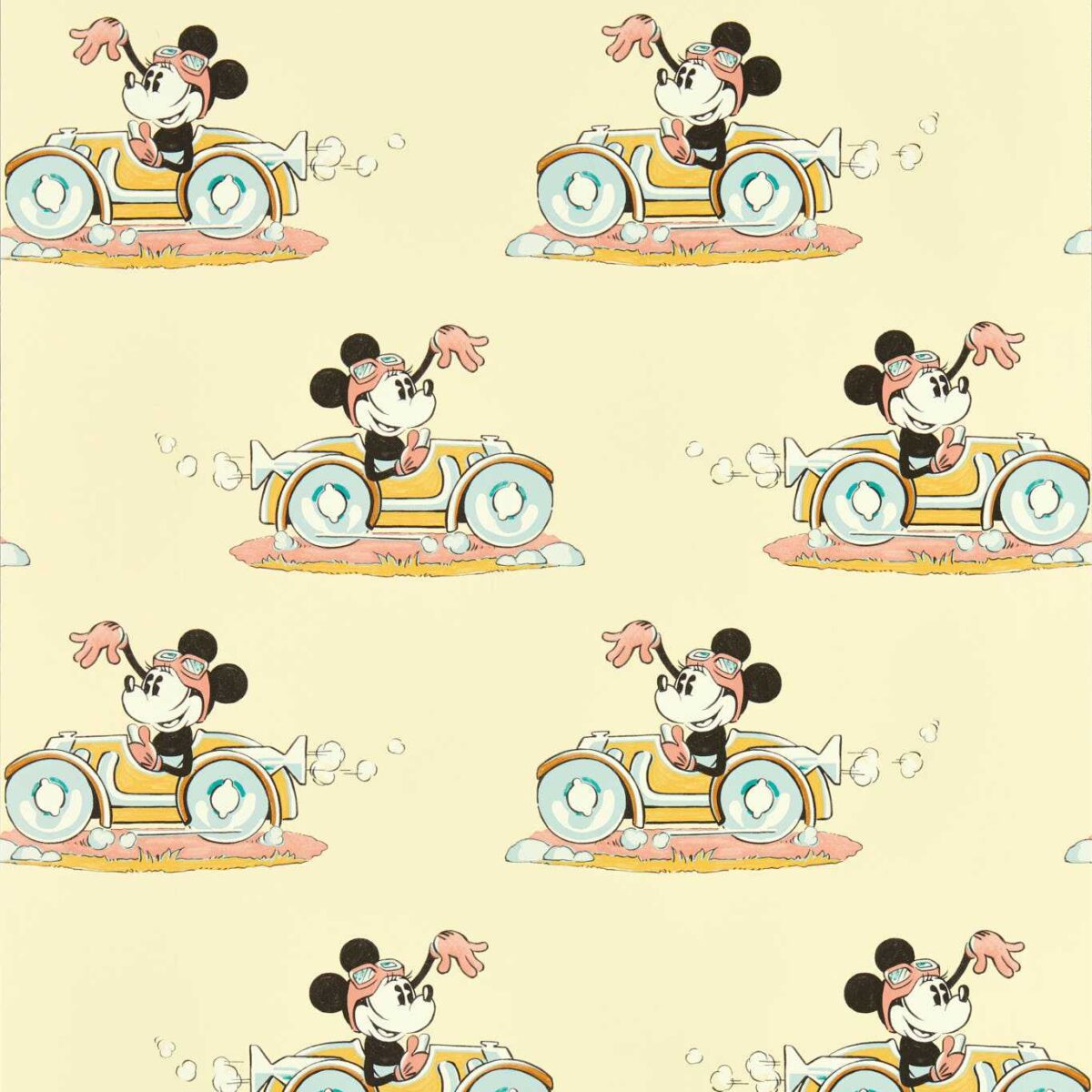 Minnie On The Move Wallpaper - Sherbet by yellow children's wallpaper from disney home x sanderson
