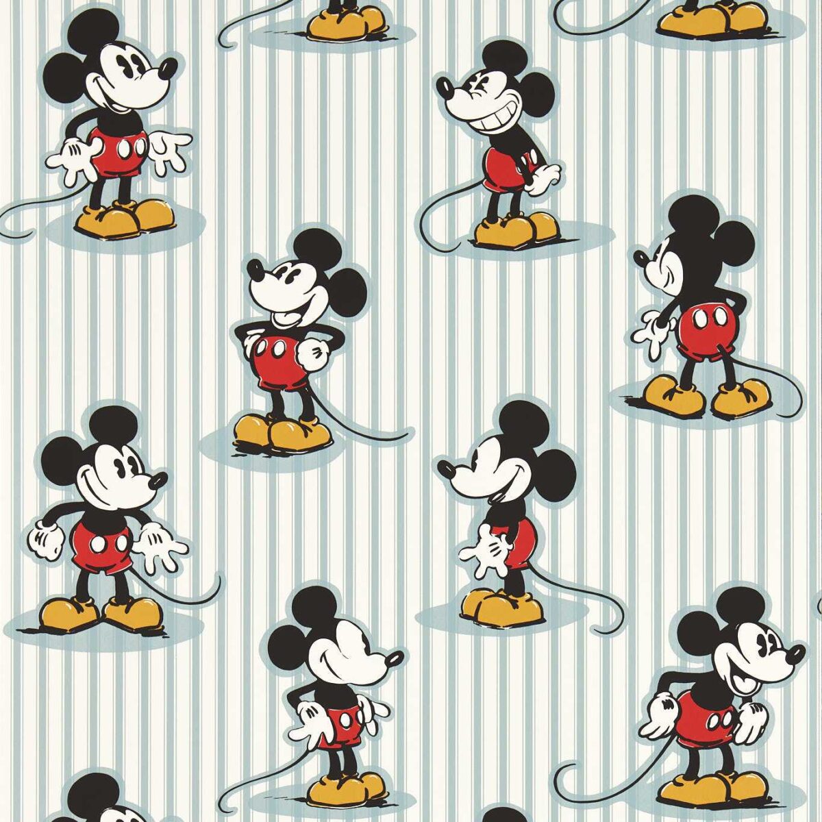 Mickey Stripe Wallpaper - Sea Salt by blue children's wallpaper from disney home x sanderson