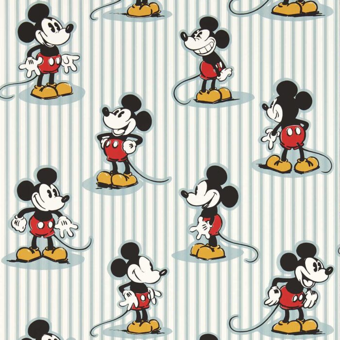 Mickey Stripe Wallpaper - Sea Salt swatch