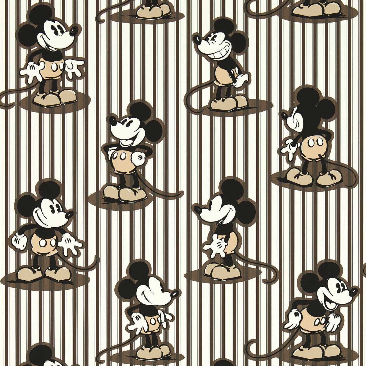 Mickey Stripe Wallpaper - Humbug by black-grey children's wallpaper from disney home x sanderson