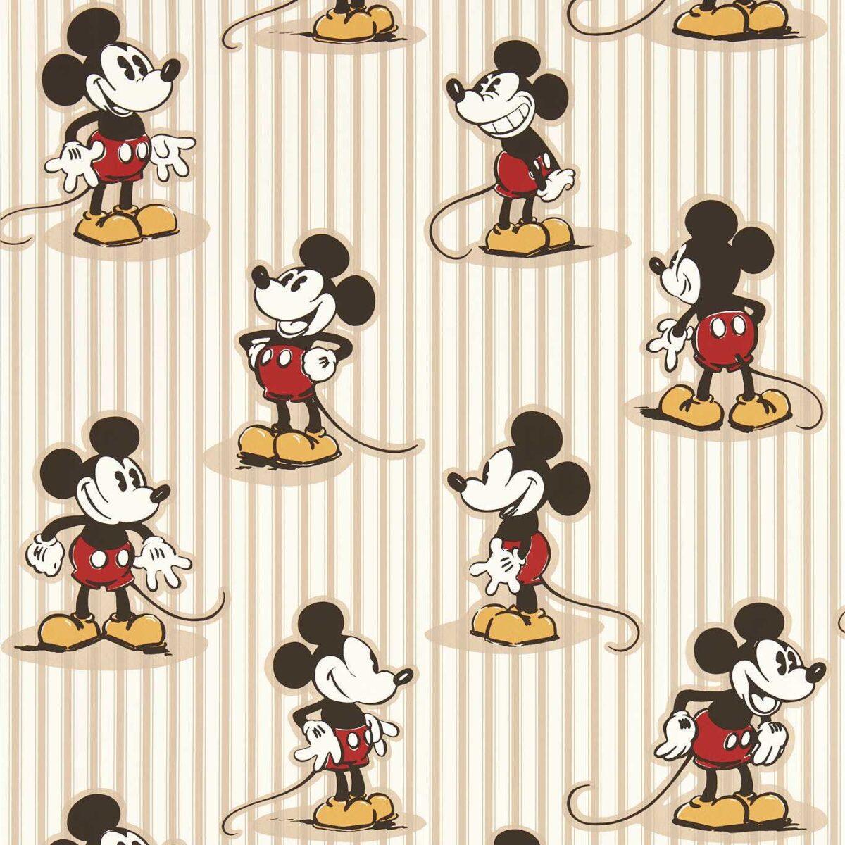 Mickey Stripe Wallpaper - Peanut by neutral children's wallpaper from disney home x sanderson