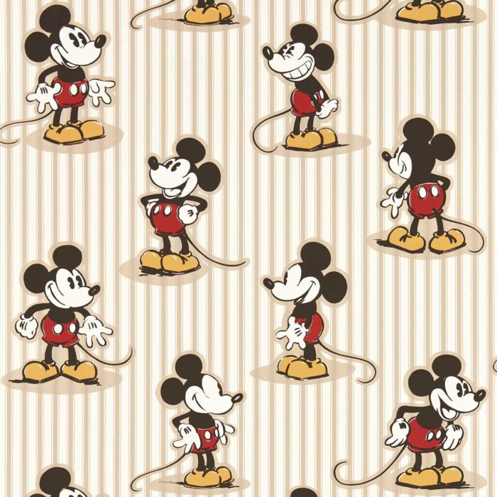 Mickey Stripe Wallpaper - Peanut swatch