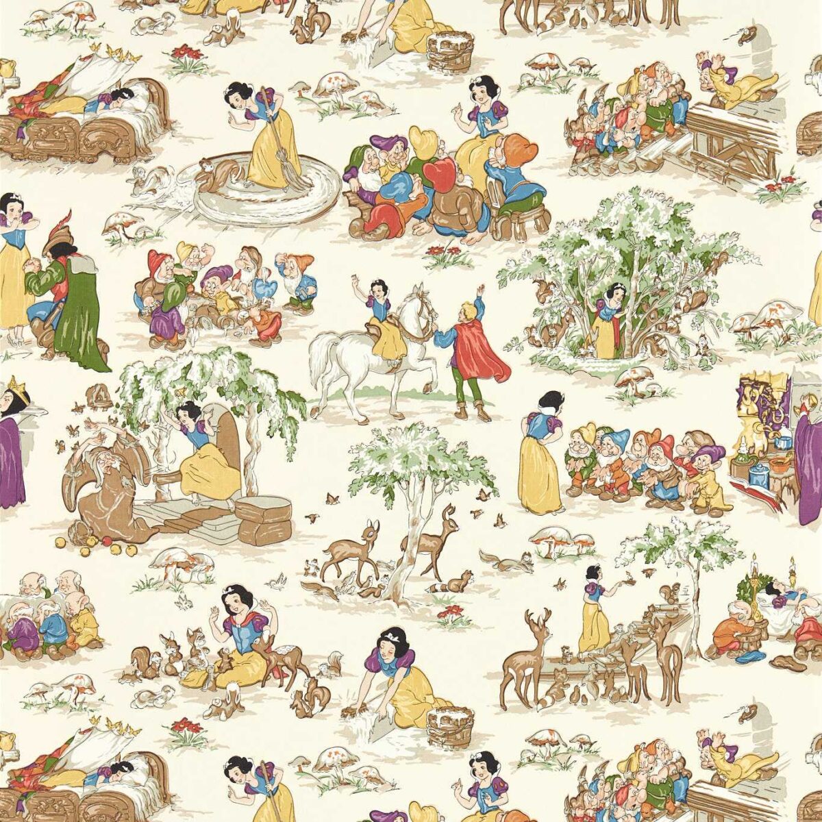 Snow White Wallpaper - Whipped Cream by neutral children's wallpaper from disney home x sanderson