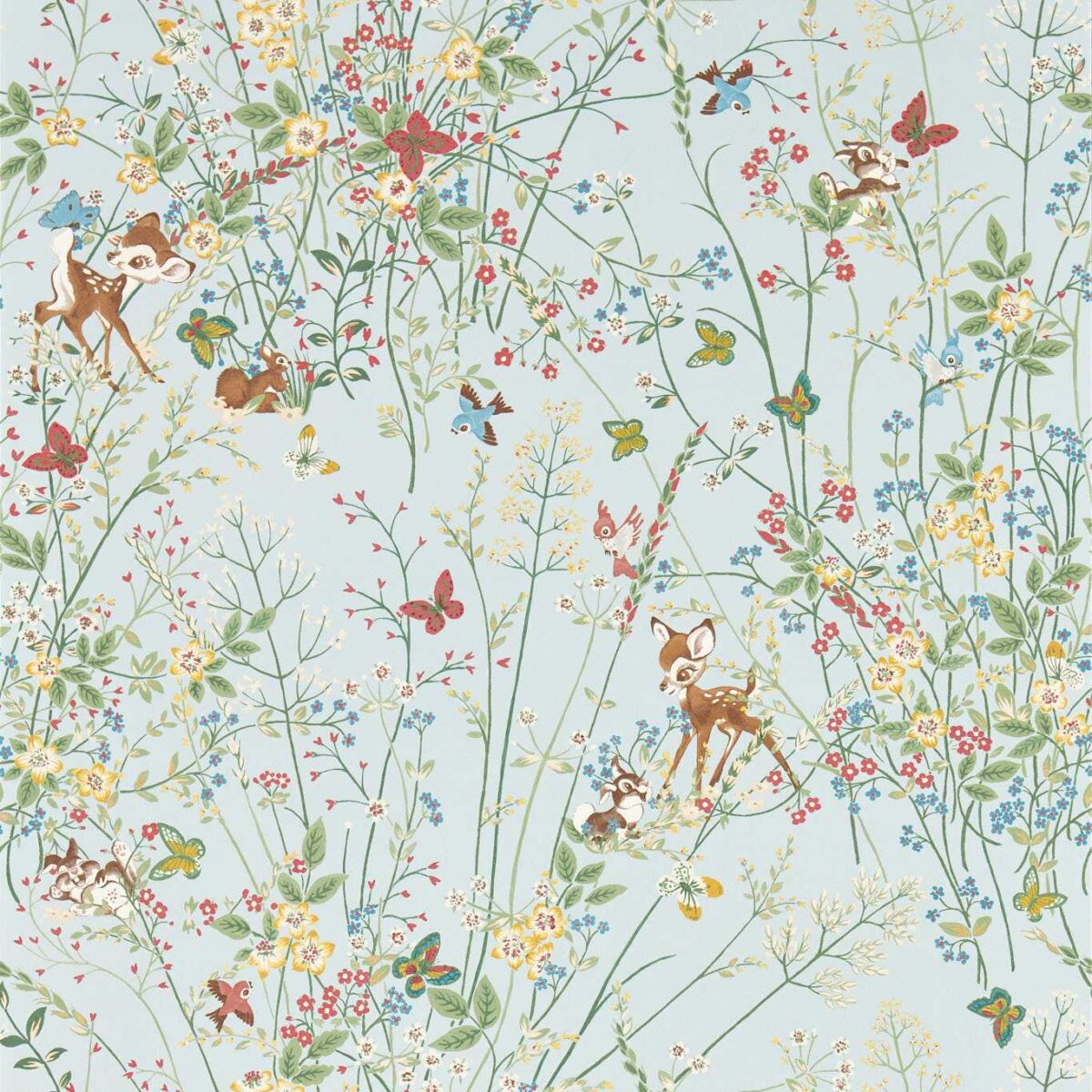 Bambi Wallpaper - Sea Salt by blue animal wallpaper from disney home x sanderson