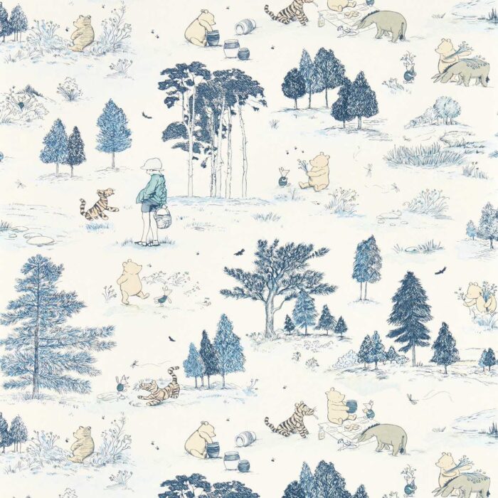 Winnie The Pooh Wallpaper - Bonbon Blue swatch