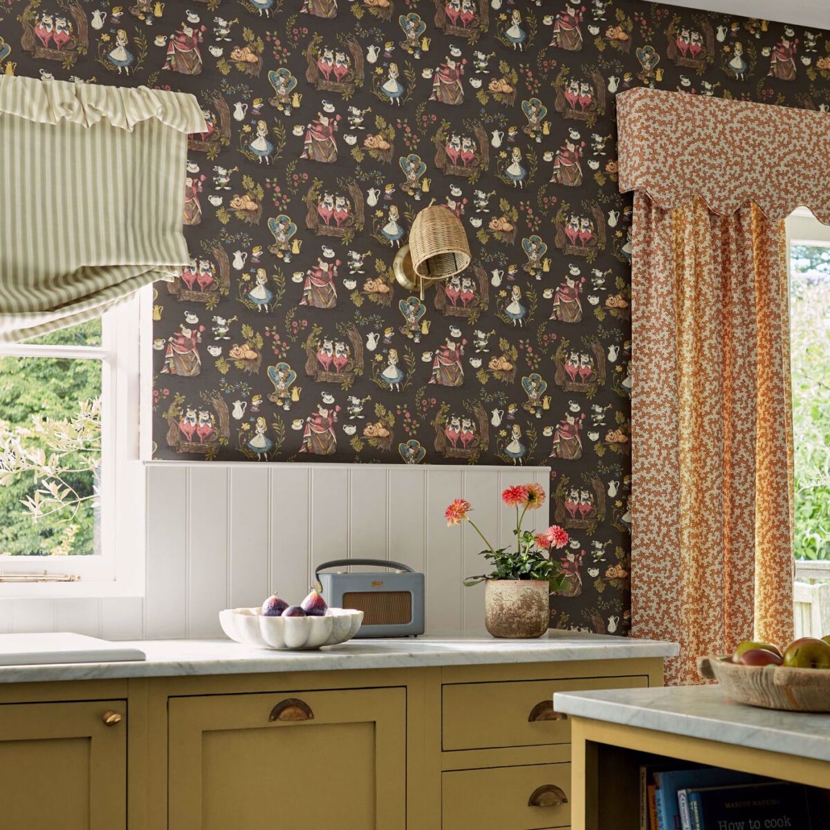 Alice In Wonderland Wallpaper - Puddle Blue by Alice In Wonderland Wallpaper - Puddle Blue from